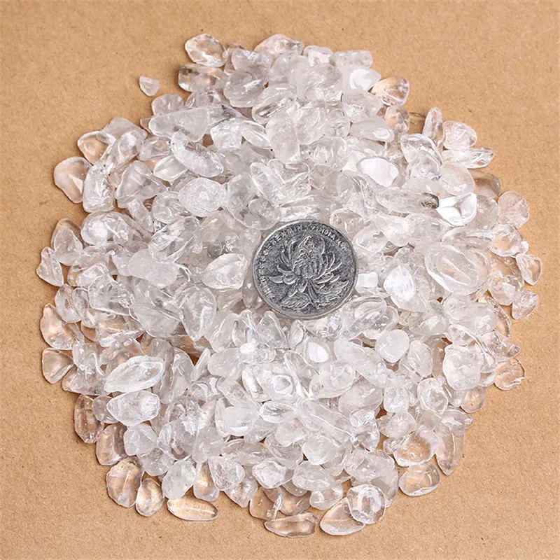 MAGICCOO 100G/PACK Natural Mineral White Quartz Crystal Stone Rock Chips Specimen Healing collection natural fish tank stone | Дом и сад