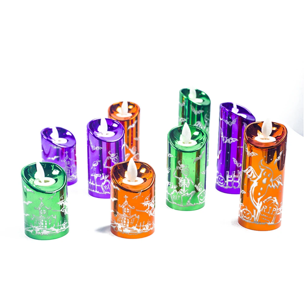 2020 Хэллоуин Творческий Беспламенного светодиодный лампы в форме свечи батарея