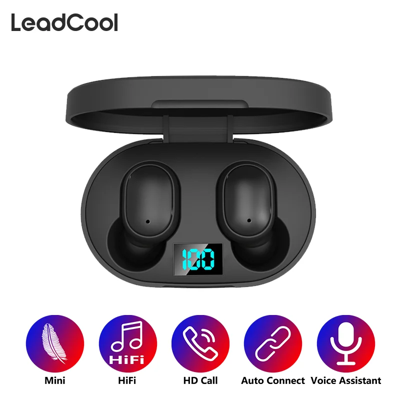 Беспроводные TWS наушники с поддержкой Bluetooth V5.0 Hi Fi звук светодиодный индикатор