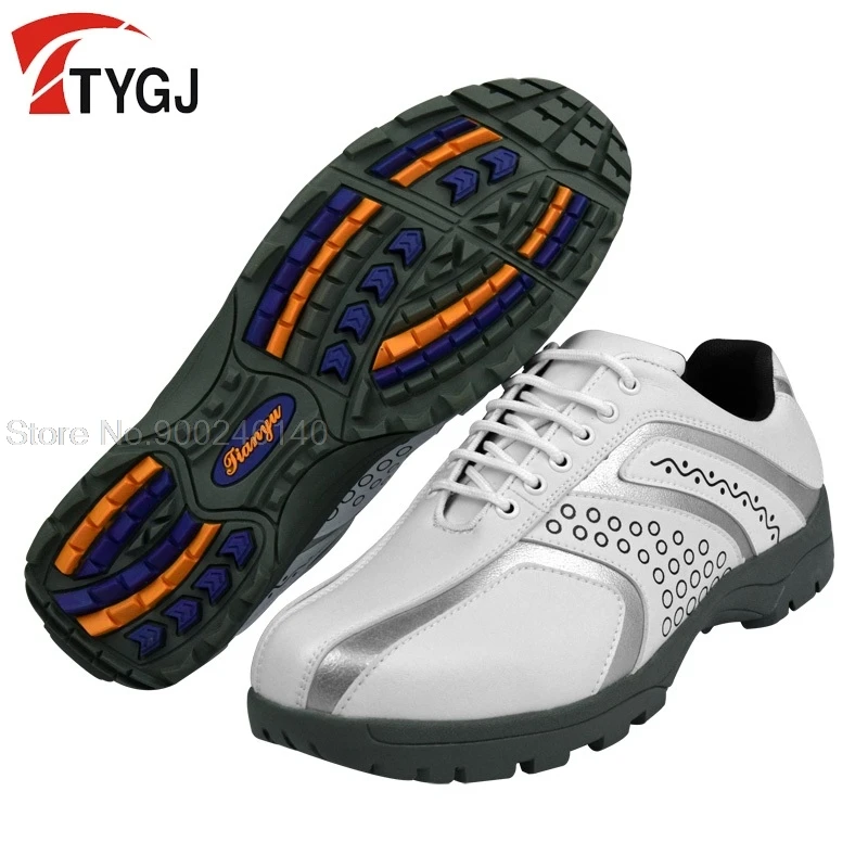 

2020 Golf Shoes Mens Leather Waterproof Sneakers Anti-Slip Spikes Breatheble Golf Shoes Outdoor Mens Training Athletic Trainers