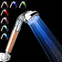 filter shower head led saving water 7 colors lights changing high pressure automatic ionic rainfall bathroom shower head