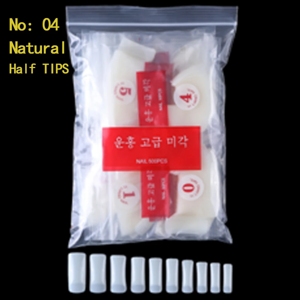 500 шт. накладные ногти прозрачные акриловые французские много видов на выбор 10