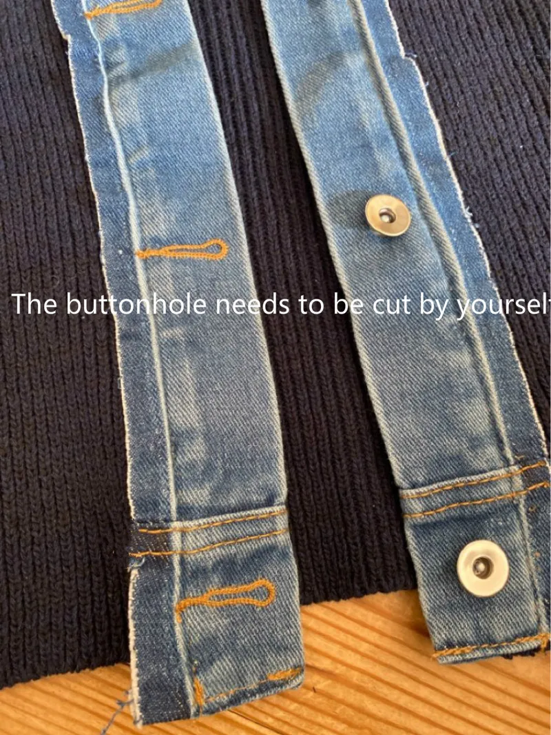 

KUSAHIKI Korean Demin Patchwork Knitted Coat 2021 New Cardigan Sweater Women Knitwear Causal Turn-down Collar Jacket 6D340