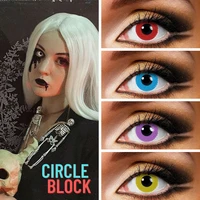 2pcs%ef%bc%8fpair circle block black white red blue colored contact lenses 14 5mm cute multicolor party gift girl cosplay lens uyaai