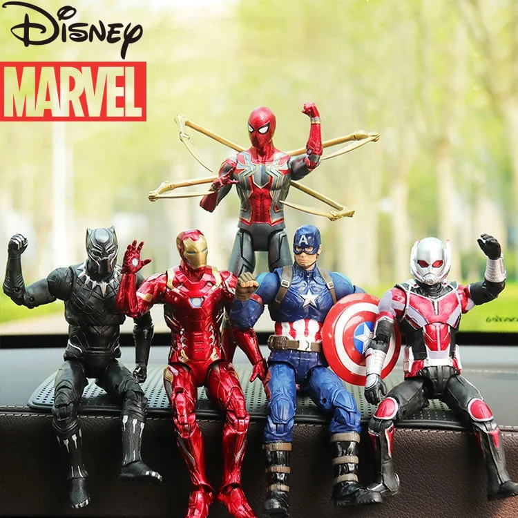 

Disney Marvel Avengers Car Cartoon Cute Ornaments Iron Man Car Creative Model Hero Spiderman Accessories Jewelry