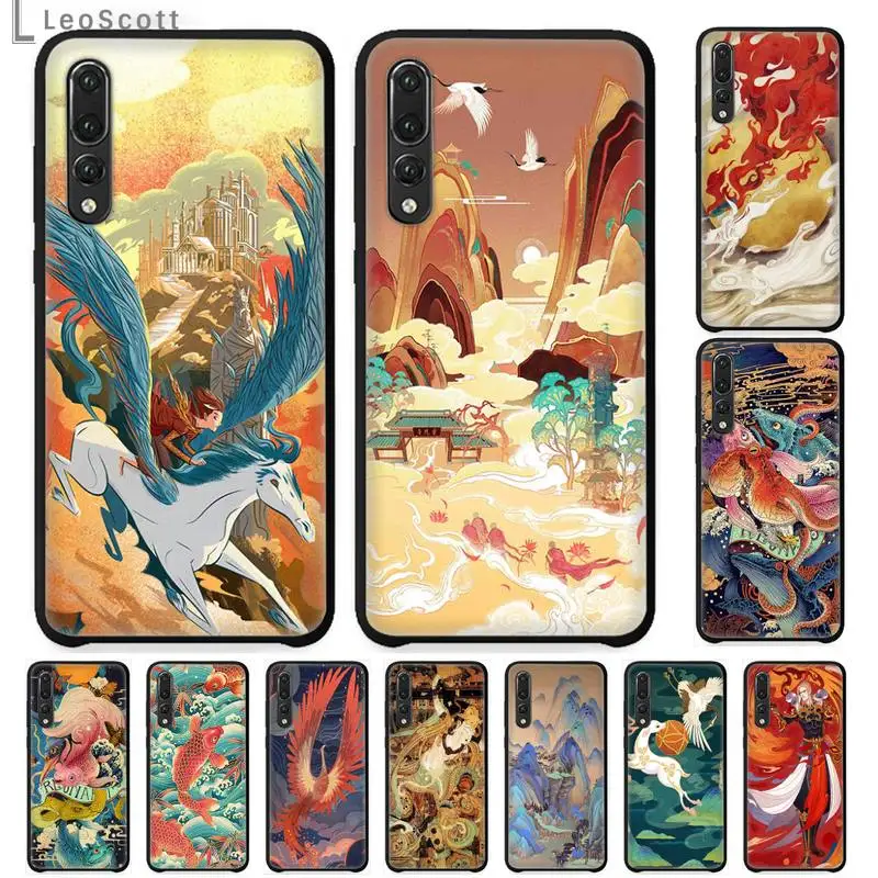 

Aesthetic mythological art Phone Case For Huawei honor Mate P 9 10 20 30 40 Pro 10i 7 8 a x Lite nova 5t Soft Shell Cover Funda