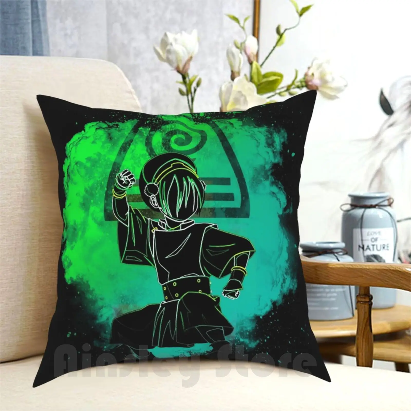 

Soul Of The Earthbender Pillow Case Printed Home Soft DIY Pillow cover Aang The Last Airbender Zuko Toph Korra Cartoon