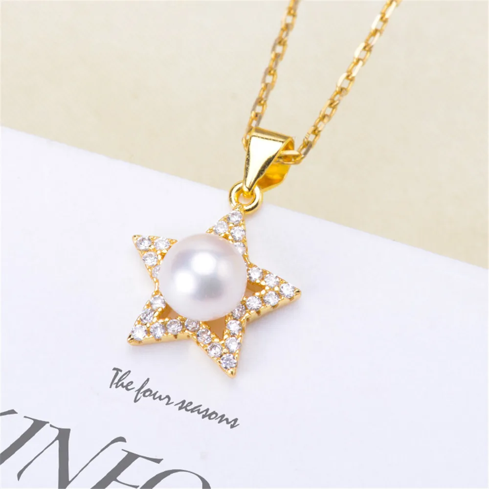 

Circle Pendant Hat Holder S925 Sterling Silver Pearl Pendant Settings Women DIY Handmade Jewelry Findings