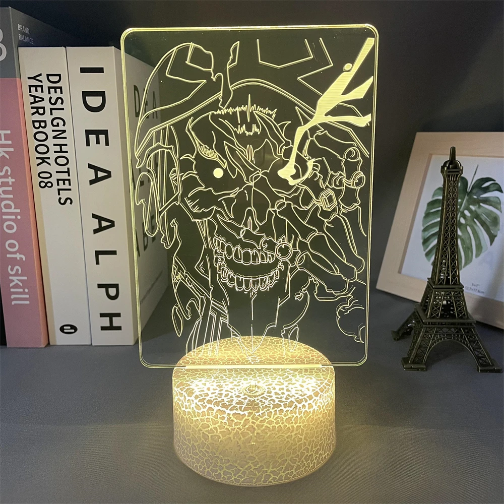 

Overlord Ainz Ooal Gown Anime Led Light for Bedroom Decor Nightlight Kids Birthday Gift Manga Night Light Room Table 3d Lamp