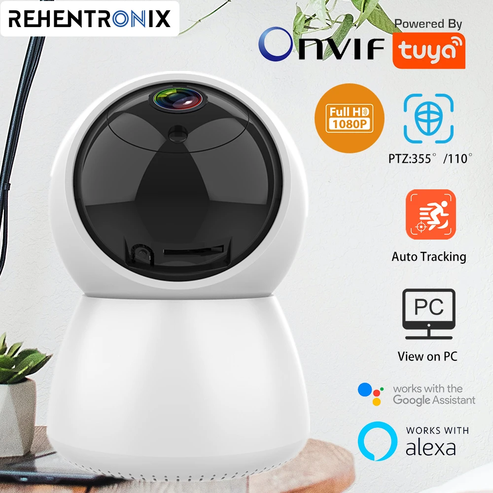 

ONVIF внутренняя Wi-Fi PTZ-камера Tuya 1080P, умный дом, мини IP-камера, автоматическое подключение, камера безопасности, беспроводная камера ночного ви...