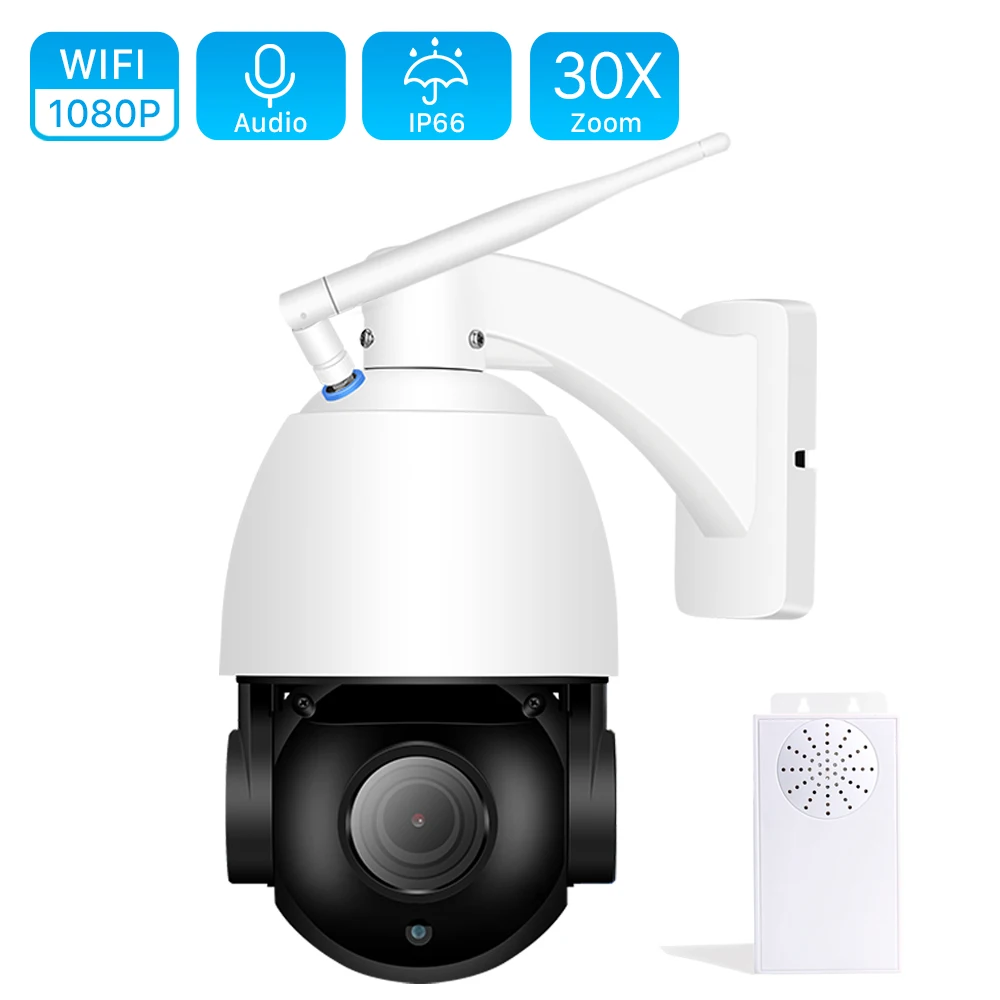 Беспроводная купольная IP камера ANBIUX HD 1080P с 30 кратным оптическим зумом 64 ГБ SD TF
