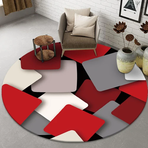 

Creative Art Geometric Frog Pattern Non-slip Round Small Floor Mat Floor Mat Bedroom Living Room Home Decoration