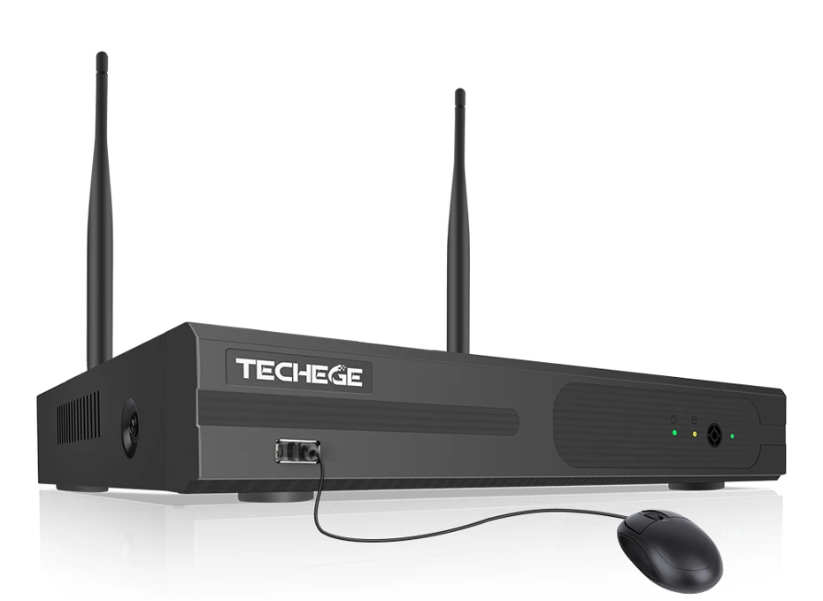 Techege Plug and Play 4CH Беспроводной NVR комплект 12 дюймов ЖК NVR 1080P HD Антивандальная ip-камера безопасности ночное видение wifi CCTV система