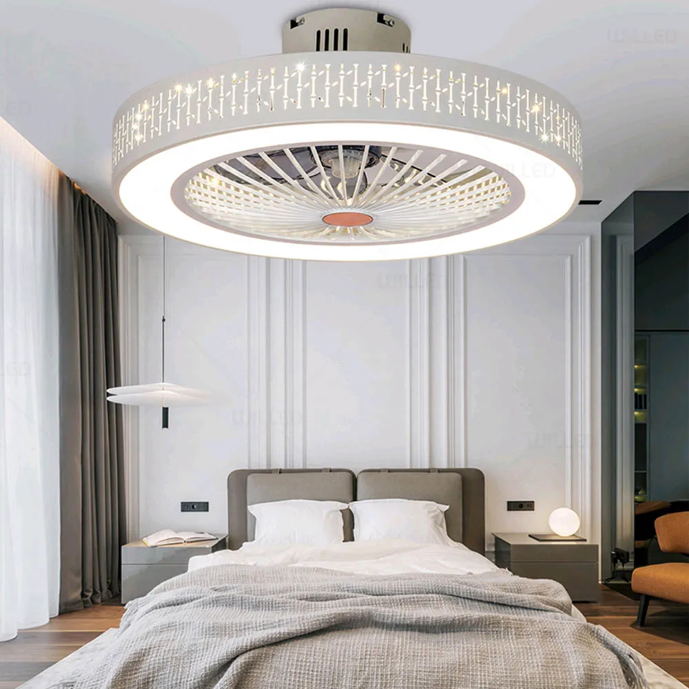 Потолочный вентилятор в современном стиле 220 В с приложением и контроллером