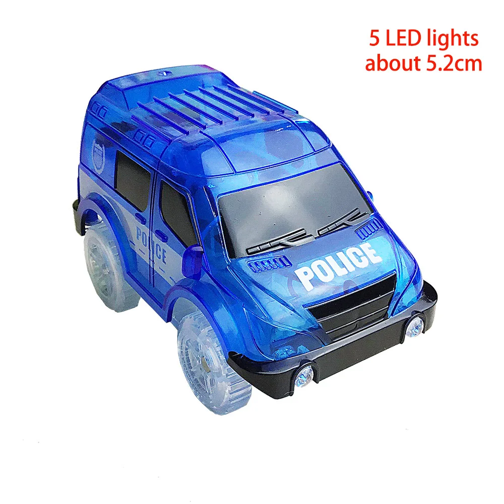 5 LED Lights 5,4 см электронный 5 светодиодный игрушечный автомобиль с мигающими огнями волшебные развивающие игрушки Детский подарок на день рождения игра с треками - Цвет: 5 LED Lights