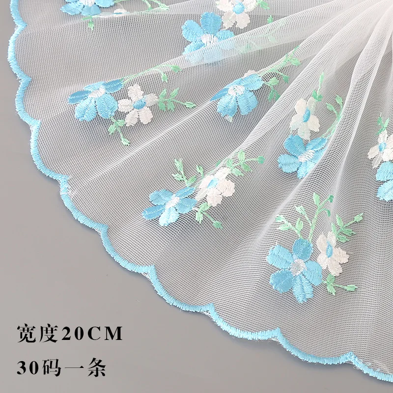Оптовая продажа 30 ярдов кружевная отделка с вышивкой ширина 20 см для рукоделия