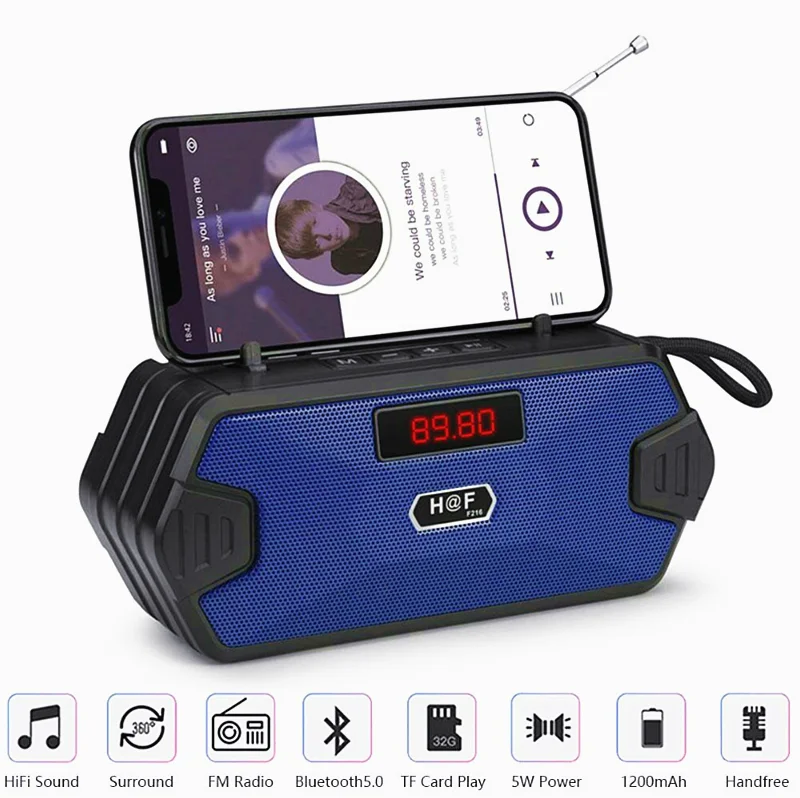 

Portable Wireless tws Bluetooth Speaker Outdoor Stereo Bass Loudspeaker With FM Radio TF USB AUX MP3 MP4 Music Column Speakers