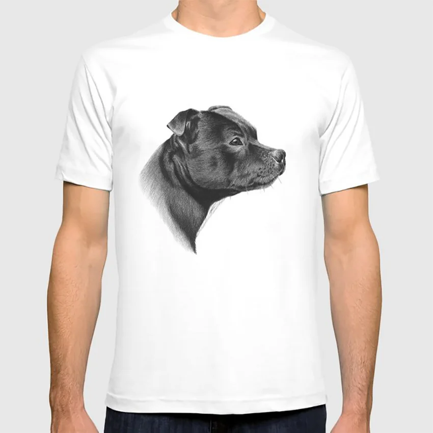 Staffy футболка реалистичность Животные Природа собака Графический Стаффордшир