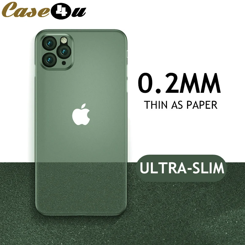0 2mm ultra thin hard matte pp phone case for iphone 11 pro xs max x xr 8 7 6s plus 8plus 7plus transparent silicone cover logo free global shipping