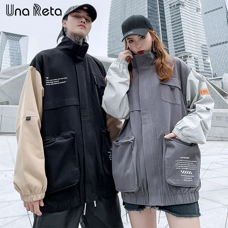 UnaReta куртка пальто для мужчин новая пара ветровка пальто для женщин Harajuku Хип Хоп Ретро волшебный цвет печать куртка Мужская Уличная