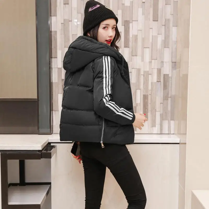 Abrigos Mujer Invierno куртка женская зимняя модная теплая плотная однотонная Короткая Стильная хлопковая стеганая парка пальто стоячий воротник Xxl - Цвет: photo color