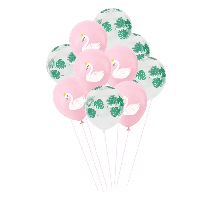 10 шт розовый и черный цвет размеры плюс: лебедь латексные шары с печатью