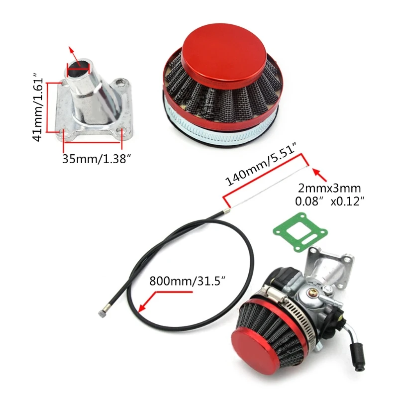

Universal 2 Stroke 37 49cc Carb Carburetor Air Filter Motorcycle Accessories