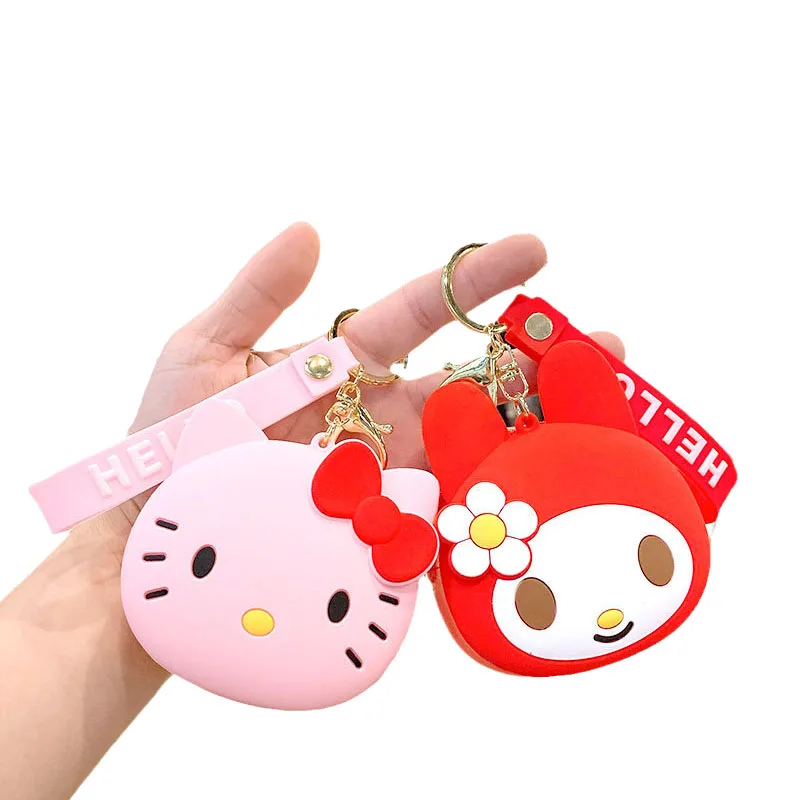 

5Cm Kawaii My Melody Hellokittys Sanrioed Bag Toys Cartoon Cute Coin Purse keychain Bag Pendant Storage Bag Toys for Girls Gift