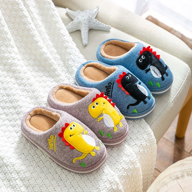Детская Хлопковая обувь детские домашние тапочки для мальчиков и девочек