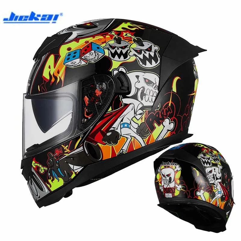 Double Visor Full Face Motorcycle Helmet for Men & Women  Motorcross Motorbike Equipment  Knight Protection NEW M  L XL XXL