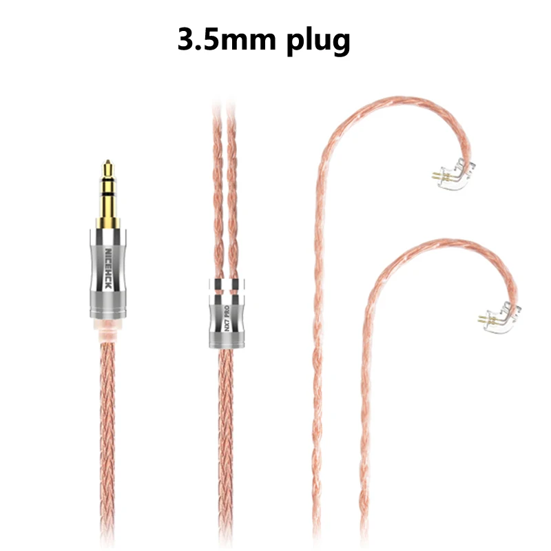 3.5mm plug NICEHCK NX7 Pro посвященный 16 ядер высокой чистоты Медь кабель 3,5/2,5/4,4 мм штекер NX7 2Pin для NX7 Pro/DB3/TFZ/AUGLAMOUR Универсальный - Цвет: 3.5mm plug