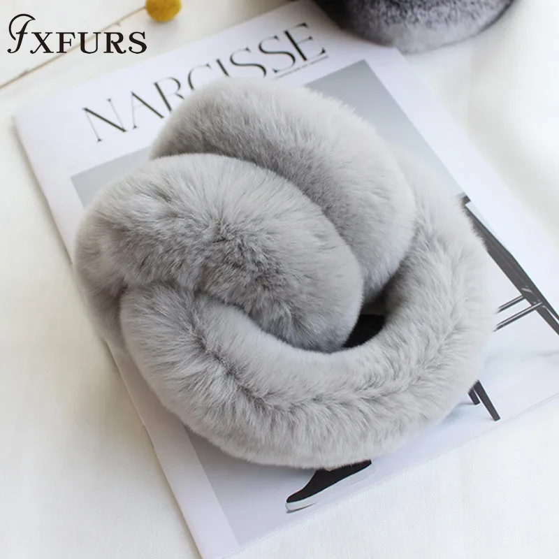 FXFURS, новинка, высокое качество, унисекс, настоящий мех кролика, наушники, женские, натуральный мех, теплые, зимние, детские, теплые, наушники