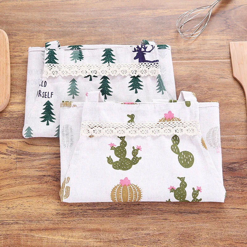 Полосатый фартук из хлопка и льна для женщин 1 шт. нагрудники взрослых домашние