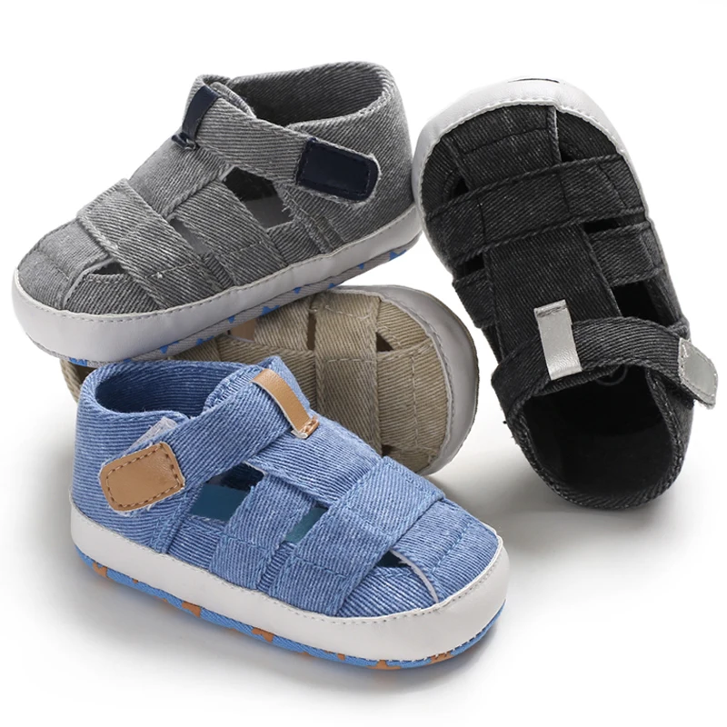 

2021 New Kids Newborn Baby Boys Fashion Summer Soft Crib Shoes Anti Slip Sandals Shoe