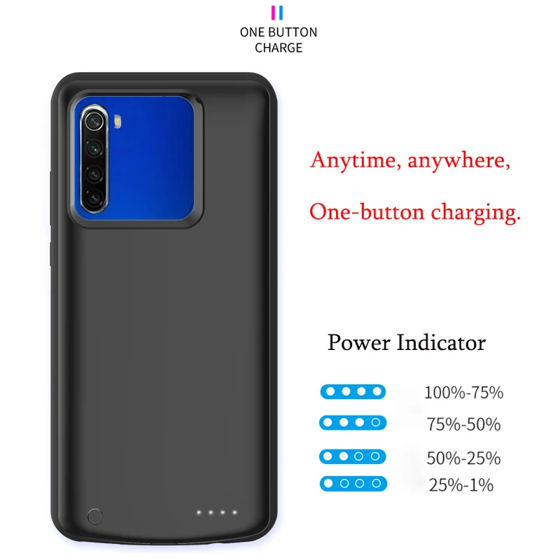 Высокое качество 6800 мАч Внешний аккумулятор чехол для Xiaomi Redmi Note 8 запасная