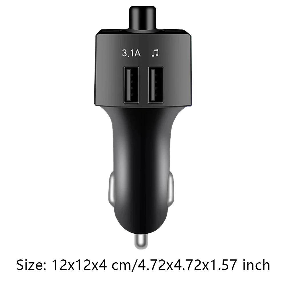 

Wireless FM Transmitter Dual USB Phone Fast Charge Audio MP3 Adapter Dual USB Port Car Charger Digital Display Car Charger