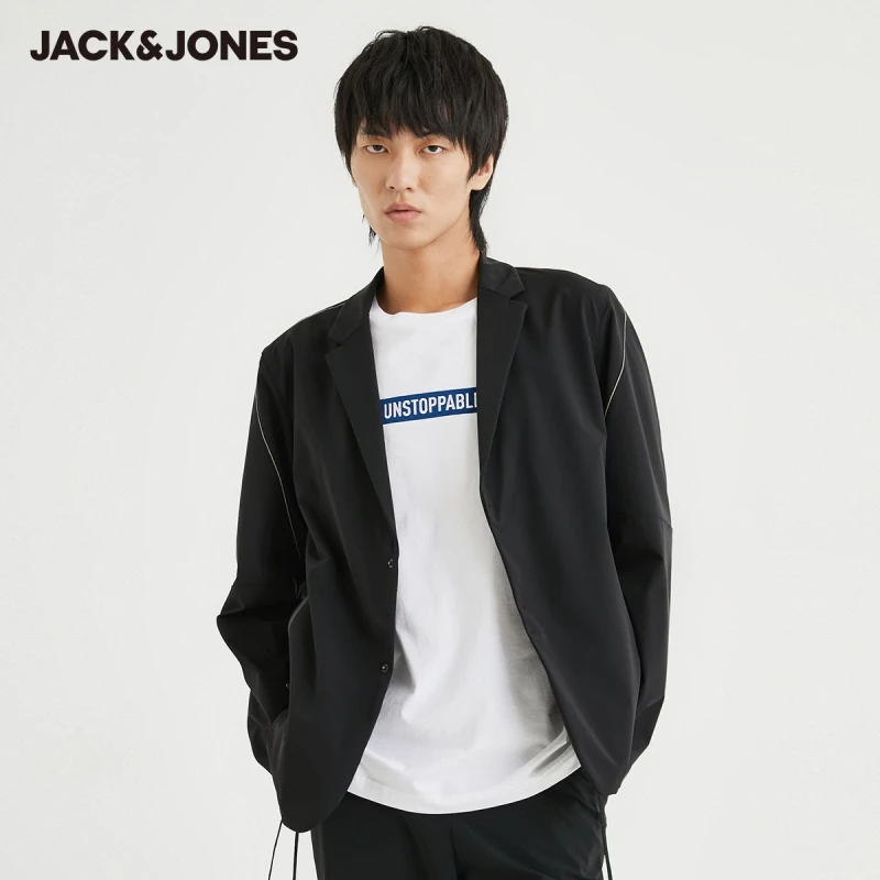 

JackJones Men's Splice Casual Slightly Stretch Waterproof Fabric Notched Collar Suit Jacket | 220408002
