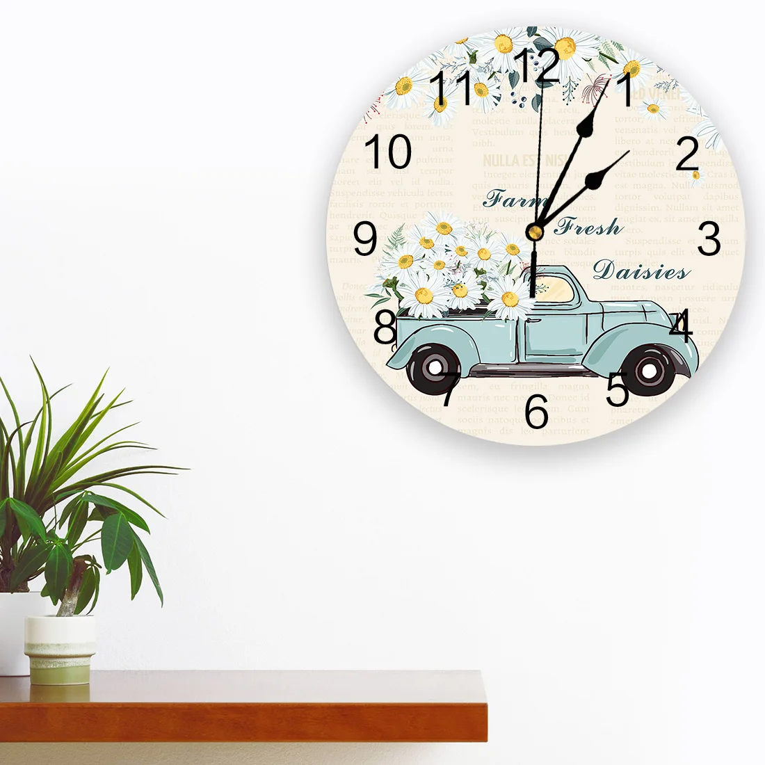 Винтажные настенные часы Daisy Truck современный дизайн домашний декор круглые ПВХ