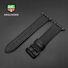 Ремешок из натуральной кожи для Apple Watch Series 5, черный браслет для наручных часов iWatch Series 3 2, 40 мм 44 мм