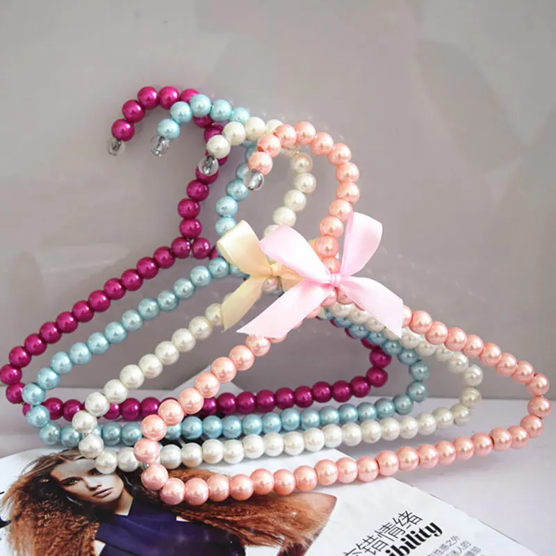 5/10 шт. 20 см пластмассовые жемчужные бусы бант одежда платье пальто вешалки для