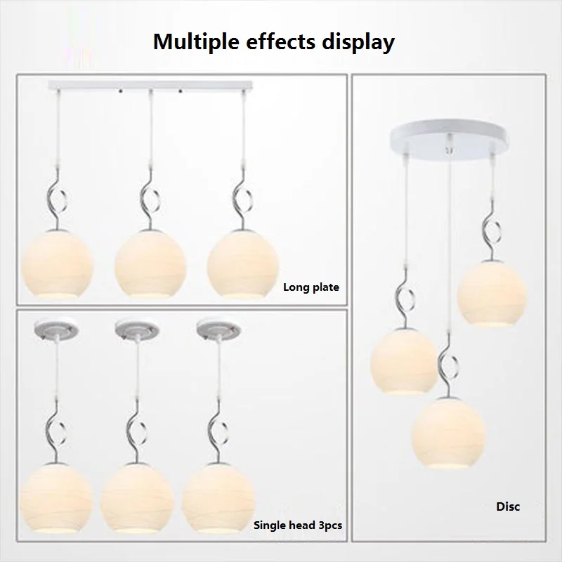 MLZAOSN подвесной стеклянный светильник для ресторанов одиночный с тремя головками
