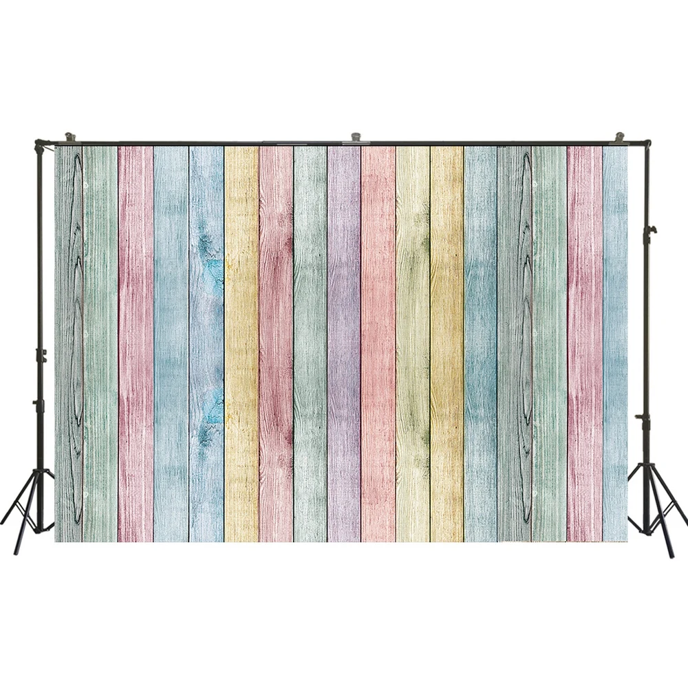 

HUAYI Photography Backdrop Colorful Wood Floordrop Vintage Wood Planks Newborns Child Studio Photobooth Background W-3622