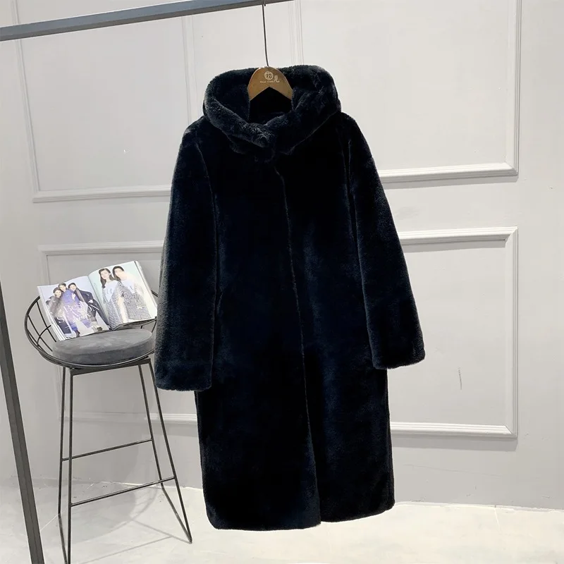 Теплое зимнее искусственное меховое Женское пальто свободного покроя