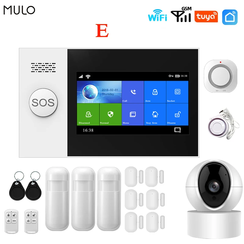Беспроводная сигнализация MULO Tuya Smart Home система беспроводной безопасности для
