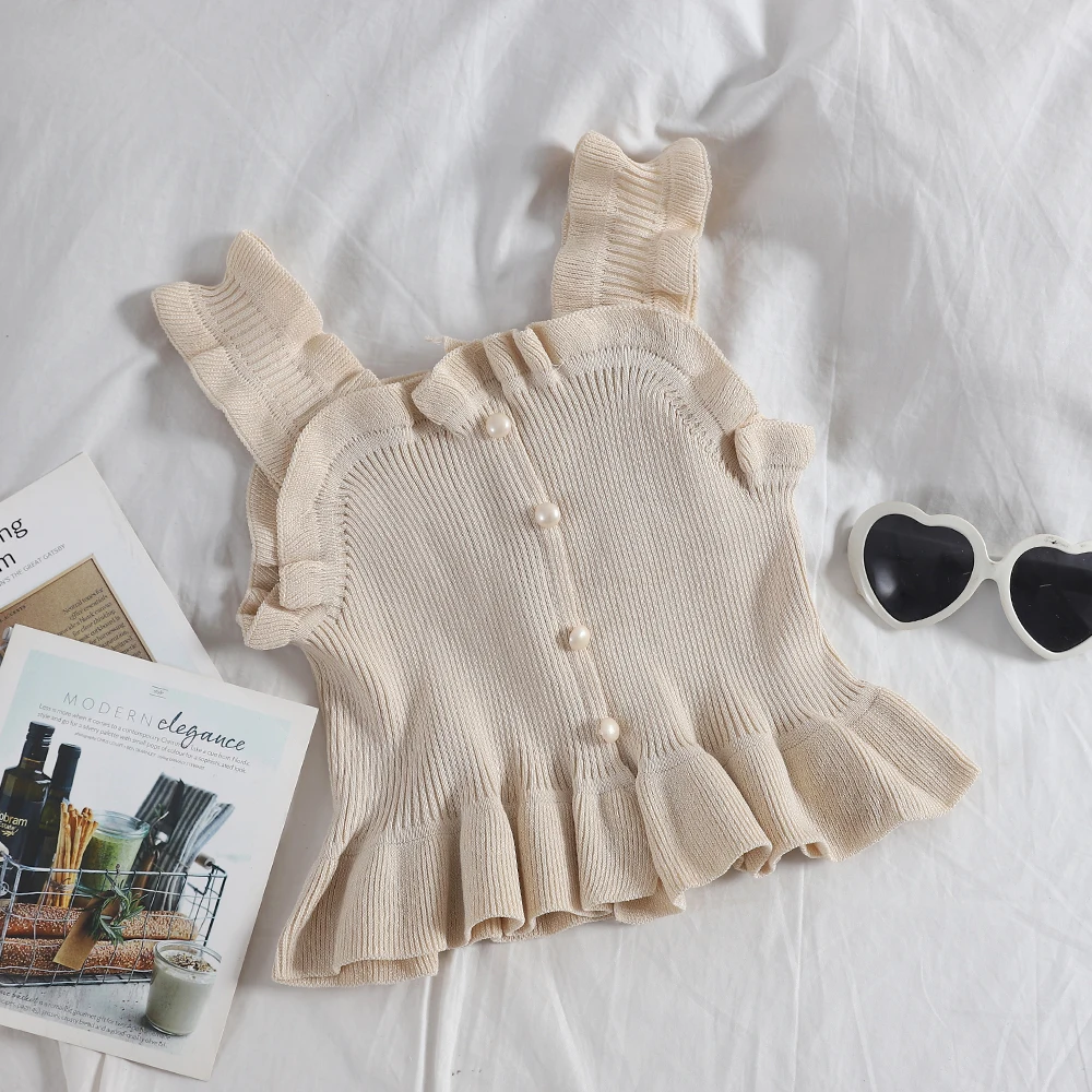 Милый женский маленький жилет с грибком на бретельках новый Короткий