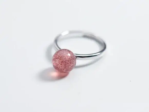 Кольцо из серебра 100% пробы с натуральным розовым кварцем|Кольца| |