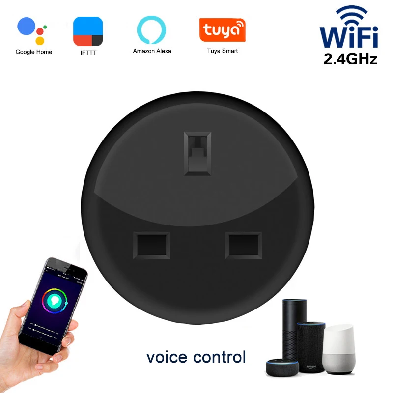 

Smart Life APP WiFi Smart Home Sockets 10A UK Plug Tuya Work With Alexa Google Home Assistant Smart-Home Automation Plug