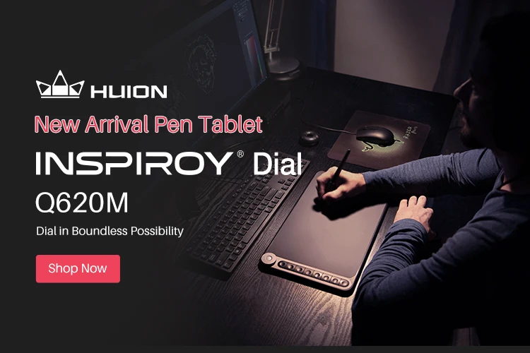 Huion Новое поступление Inspiroy Dial Q620M графический планшет беспроводной рисунок цифровая ручка планшет с циферблатом для ПК и Android