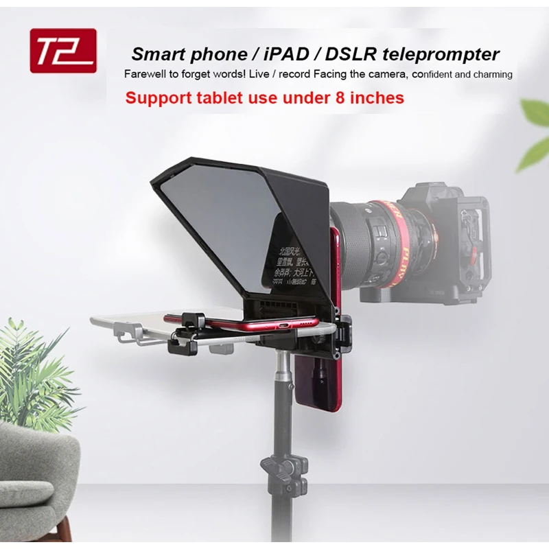 Телеprompter Bestview T2 для камеры Canon Nikon Sony DSLR фотостудия iPad смартфона интервью телеprompter