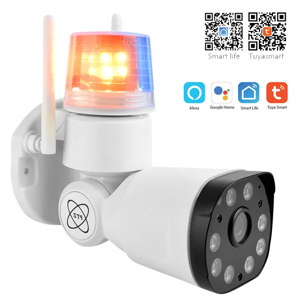 

SAMTIAN Wifi IP Camera 1080P HD Smart Security Camera Outdoor Alarm Cameras Network PTZ Camera Wireless Waterproof Audio Cam